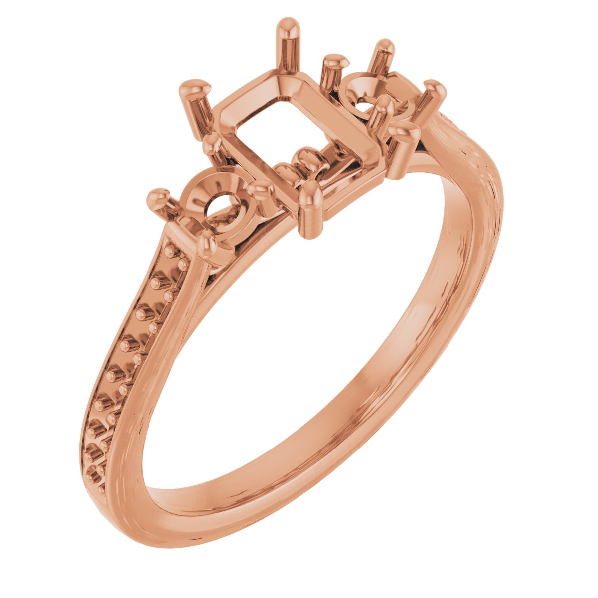 Three-Stone Sculptural Engagement Ring