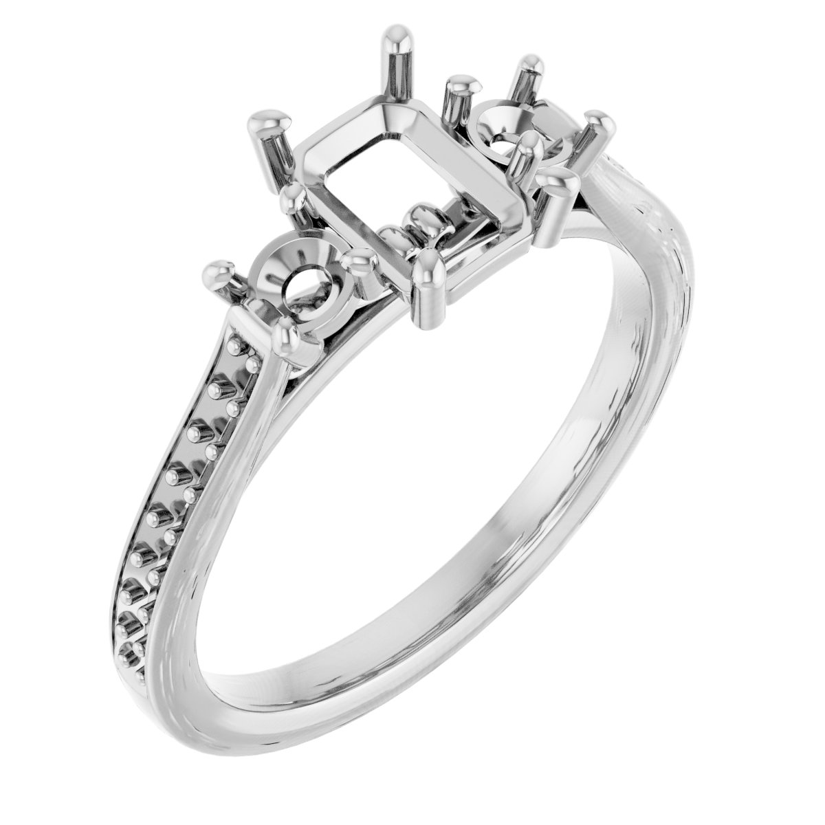 Three-Stone Sculptural Engagement Ring