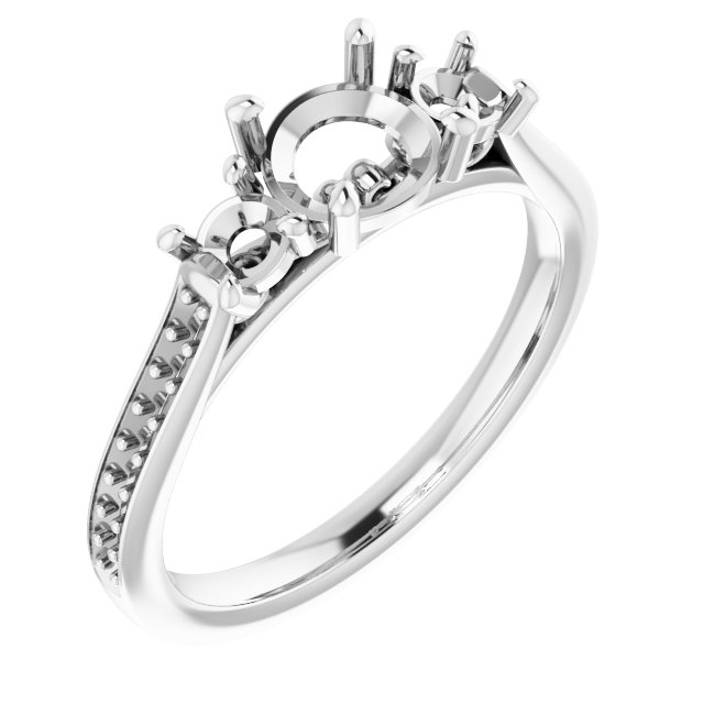 Three-Stone Sculptural Engagement Ring
