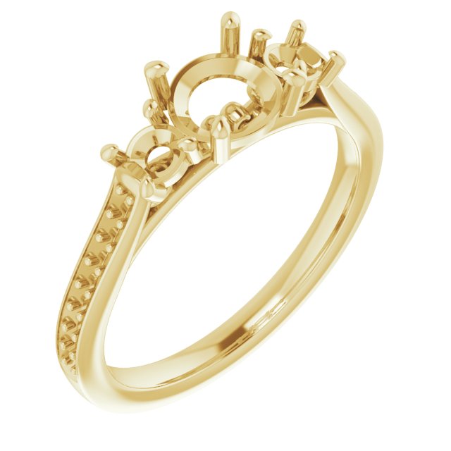 Three-Stone Sculptural Engagement Ring