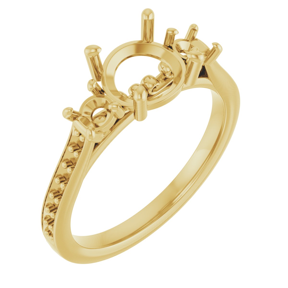 Three-Stone Sculptural Engagement Ring