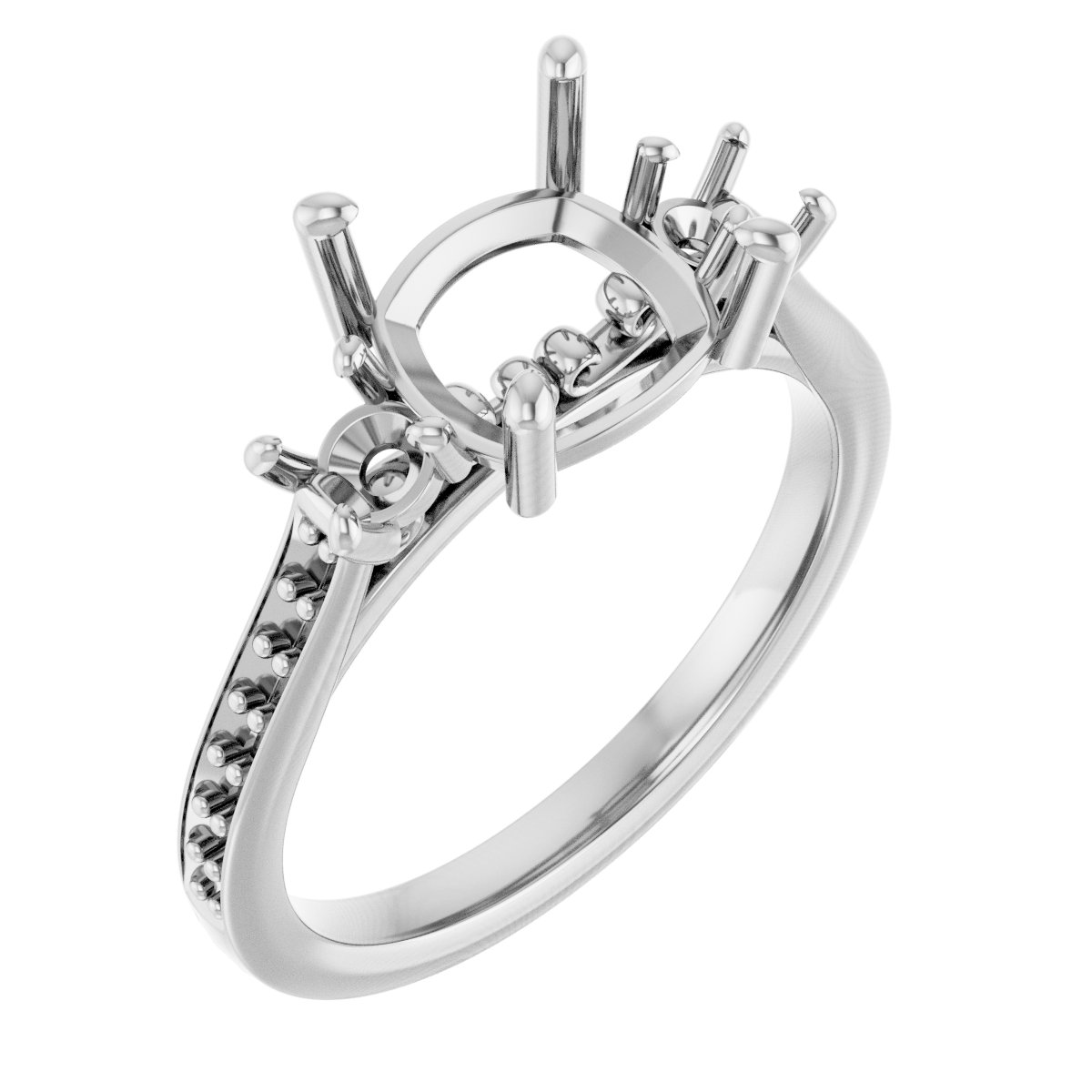 Three-Stone Sculptural Engagement Ring