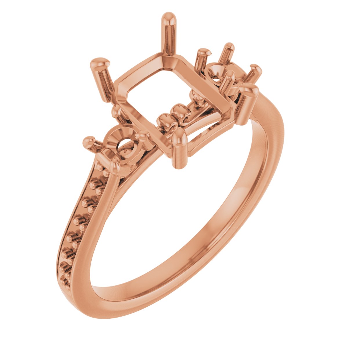 Three-Stone Sculptural Engagement Ring