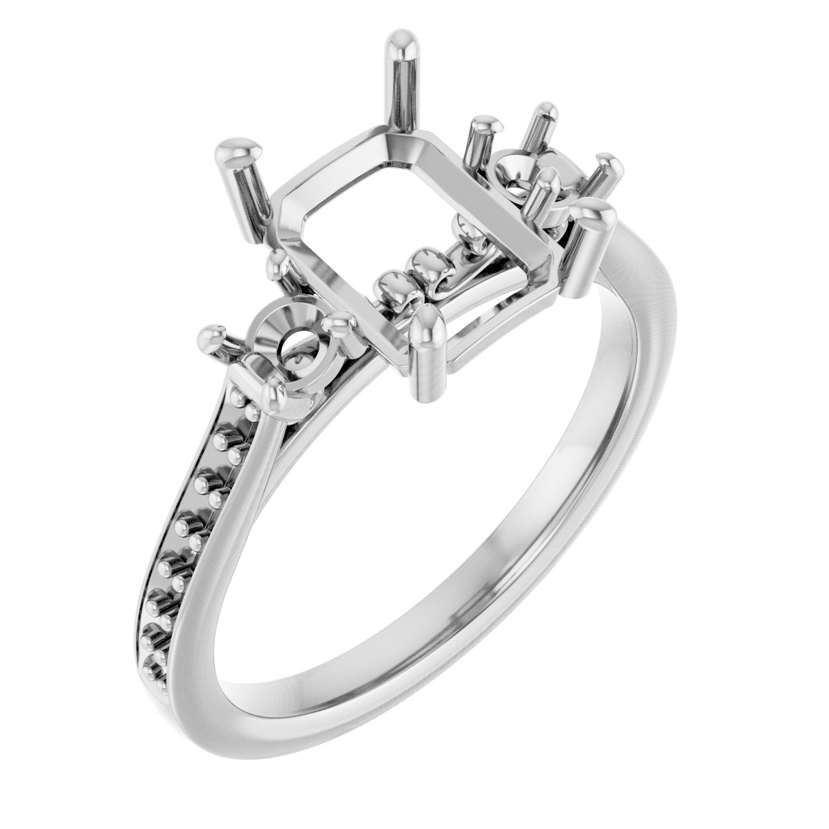 Three-Stone Sculptural Engagement Ring