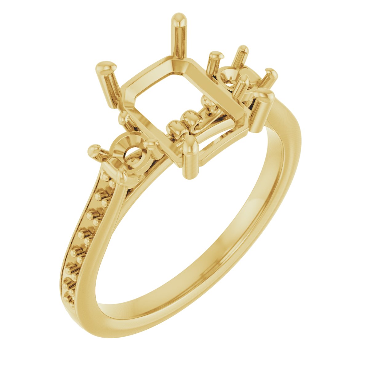 Three-Stone Sculptural Engagement Ring
