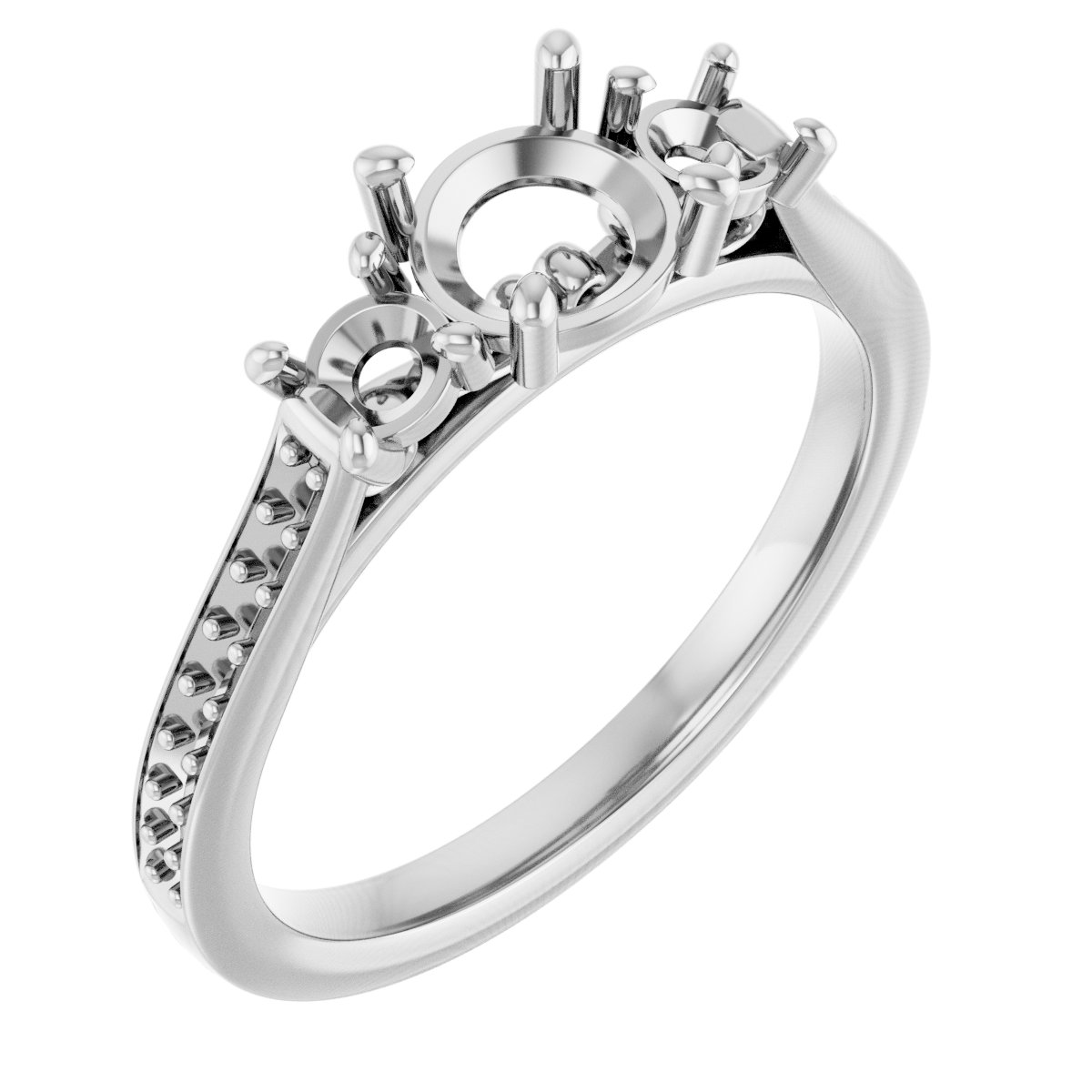 Three-Stone Sculptural Engagement Ring