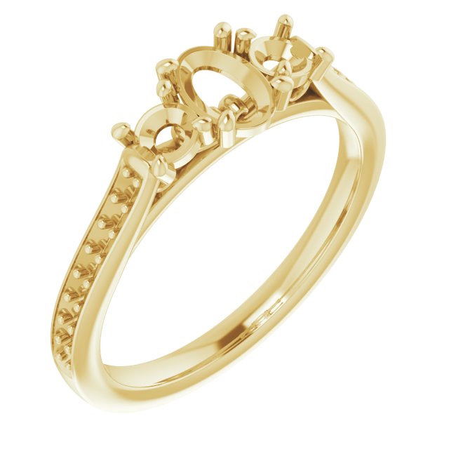 Three-Stone Sculptural Engagement Ring