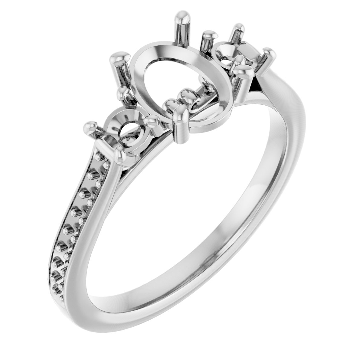 Three-Stone Sculptural Engagement Ring