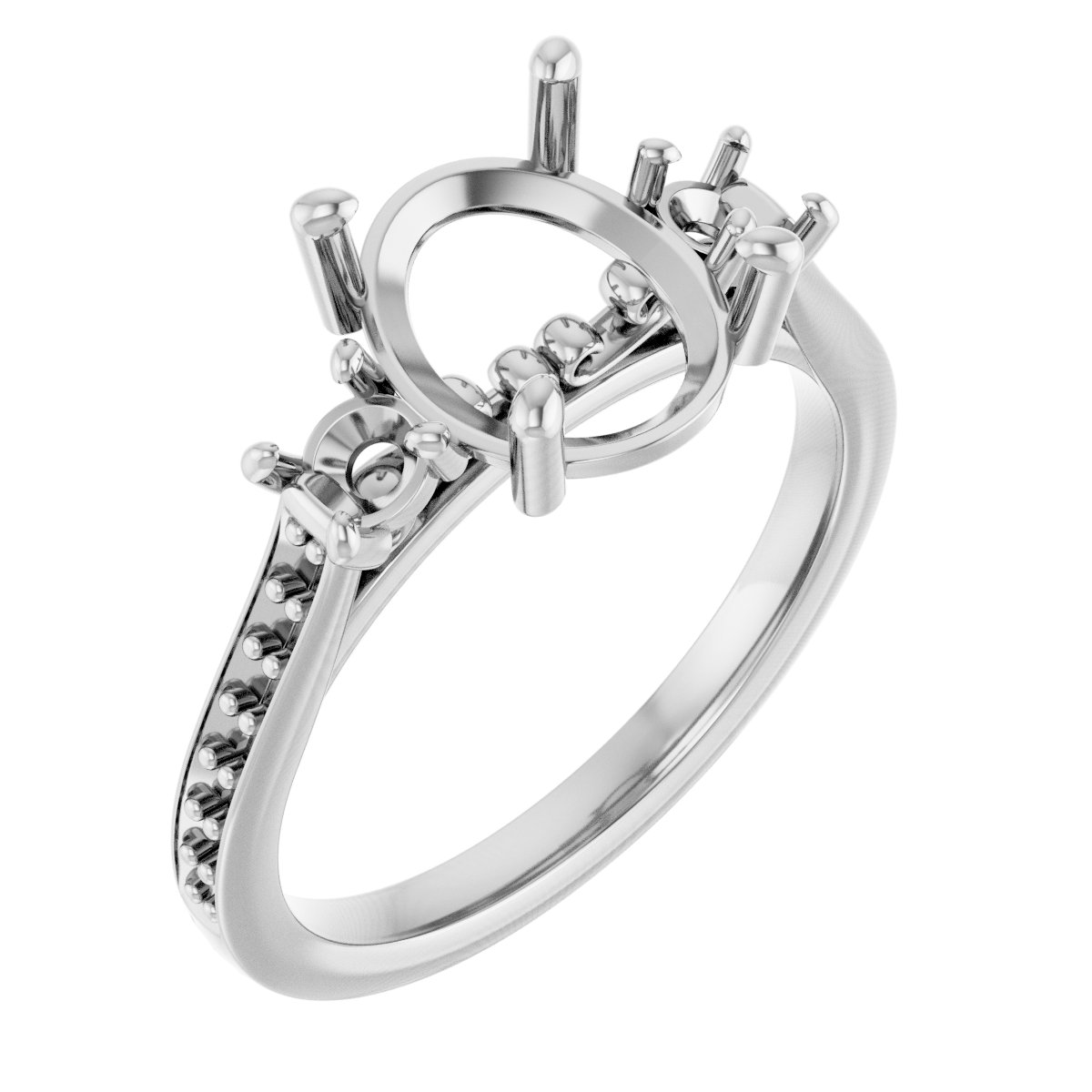 Three-Stone Sculptural Engagement Ring