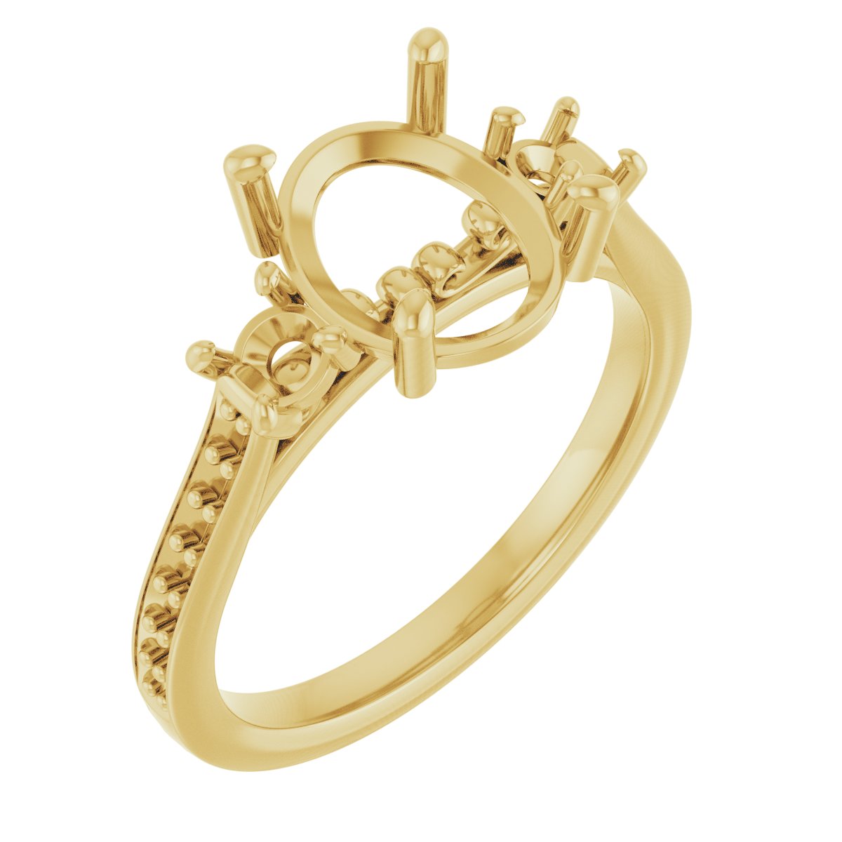 Three-Stone Sculptural Engagement Ring