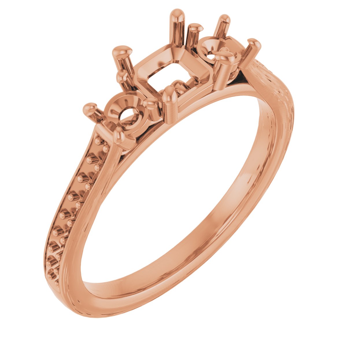 Three-Stone Sculptural Engagement Ring
