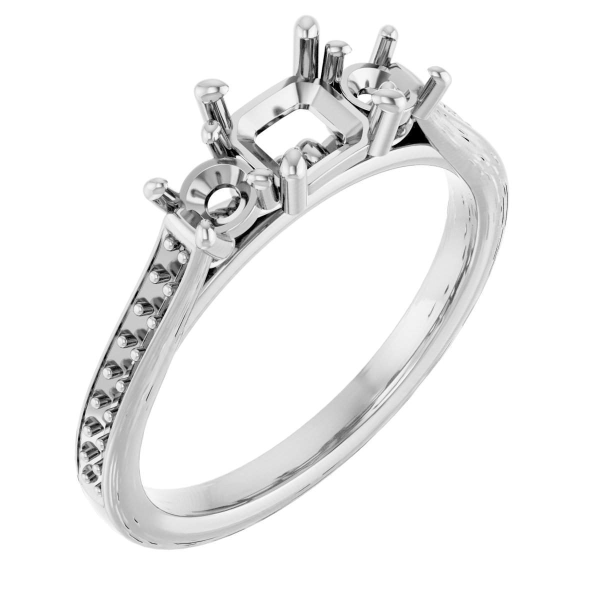 Three-Stone Sculptural Engagement Ring