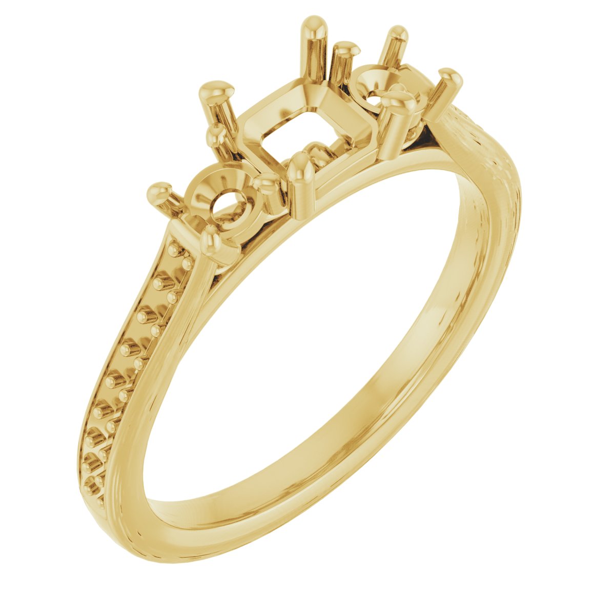 Three-Stone Sculptural Engagement Ring