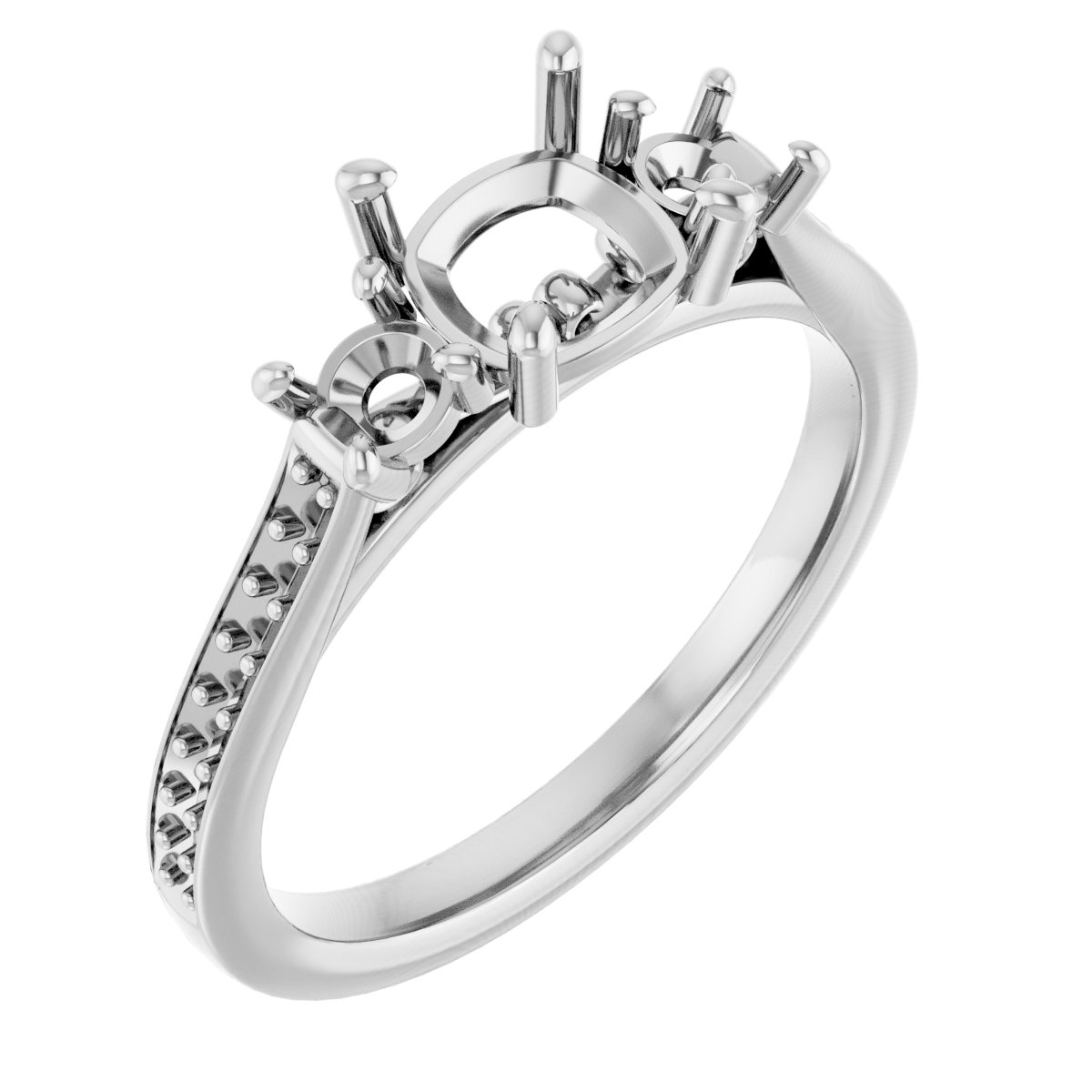 Three-Stone Sculptural Engagement Ring