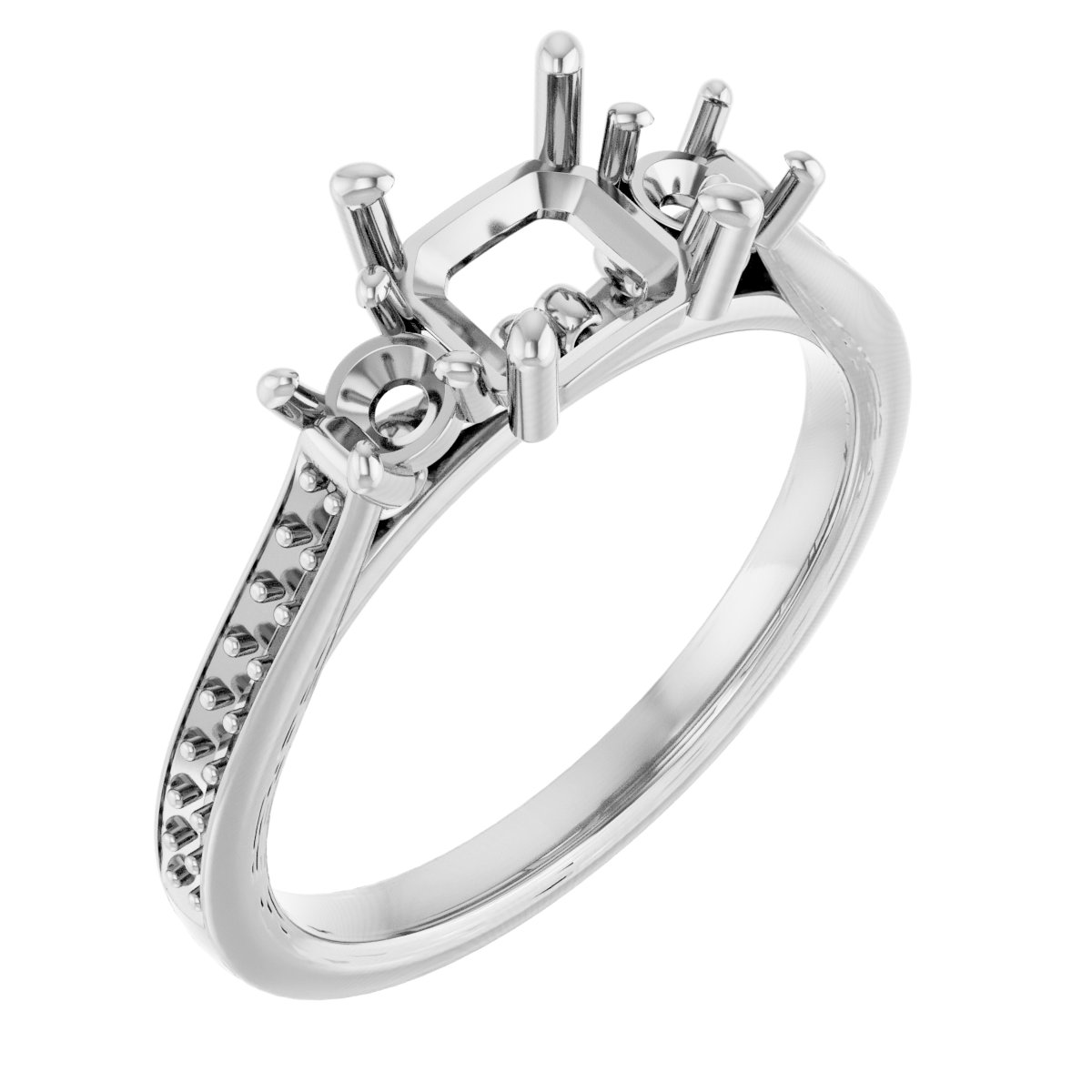 Three-Stone Sculptural Engagement Ring