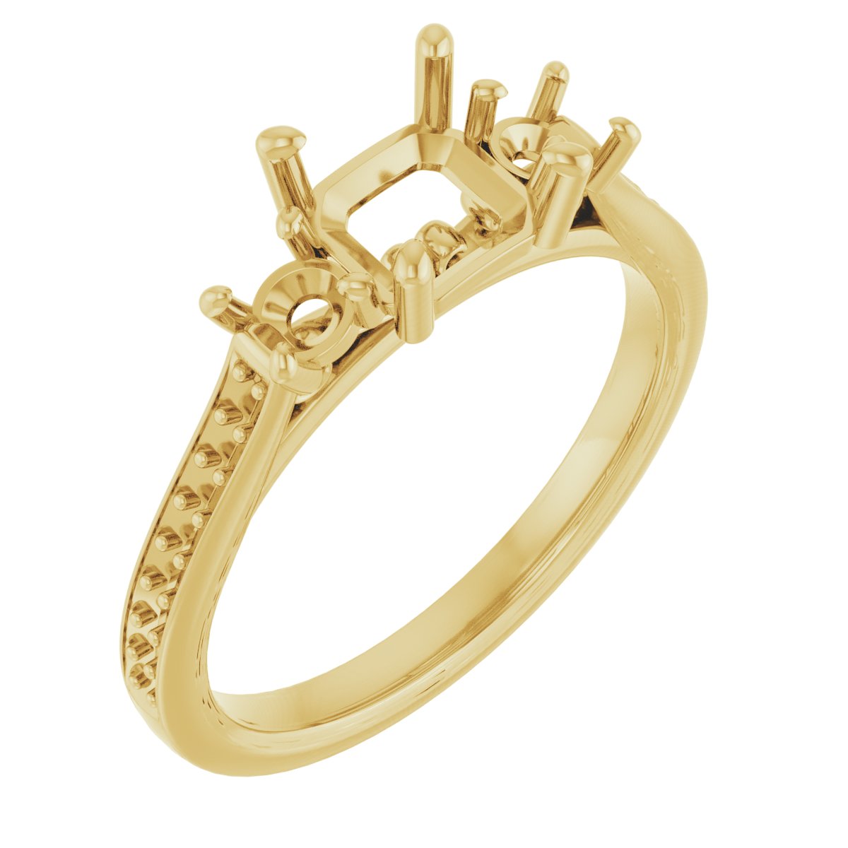 Three-Stone Sculptural Engagement Ring