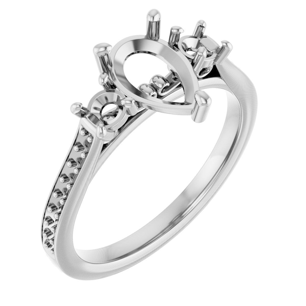 Three-Stone Sculptural Engagement Ring