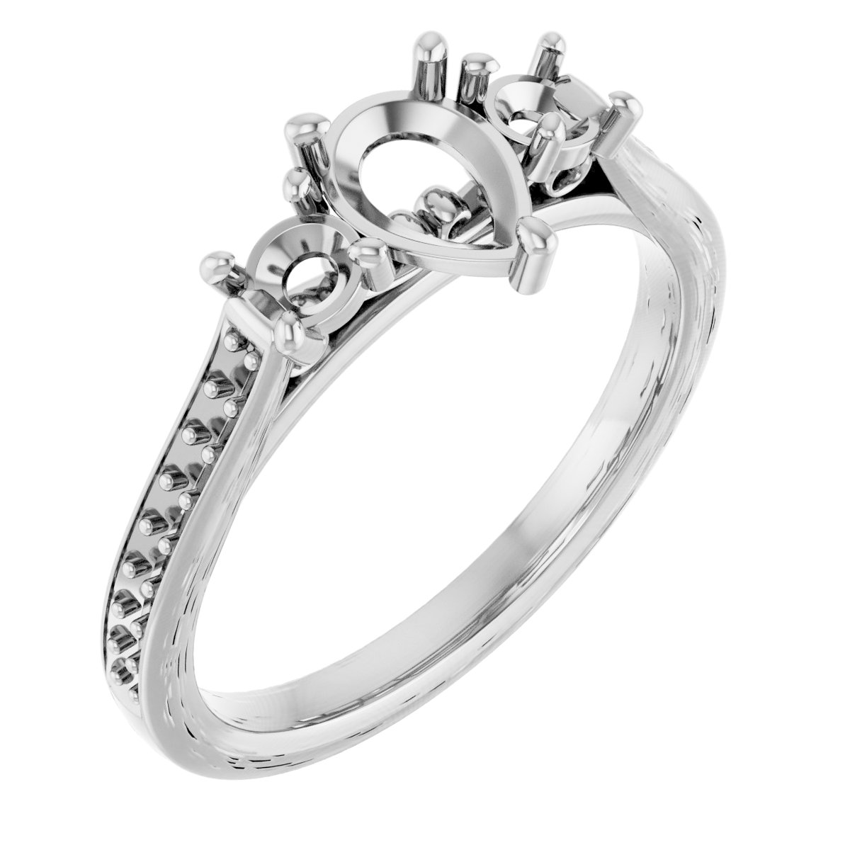 Three-Stone Sculptural Engagement Ring