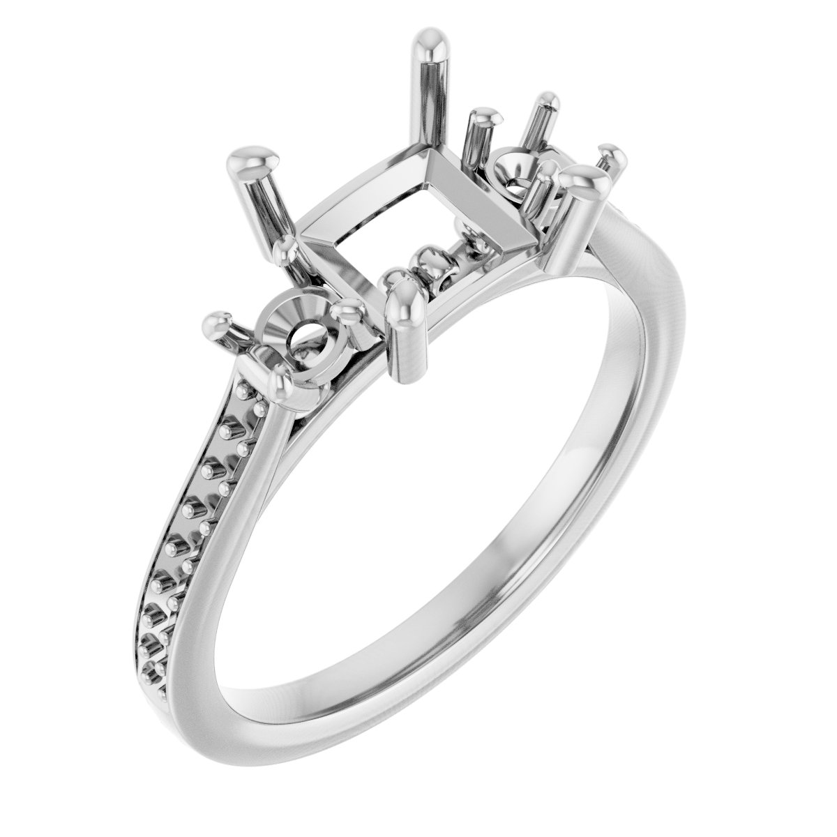 Three-Stone Sculptural Engagement Ring