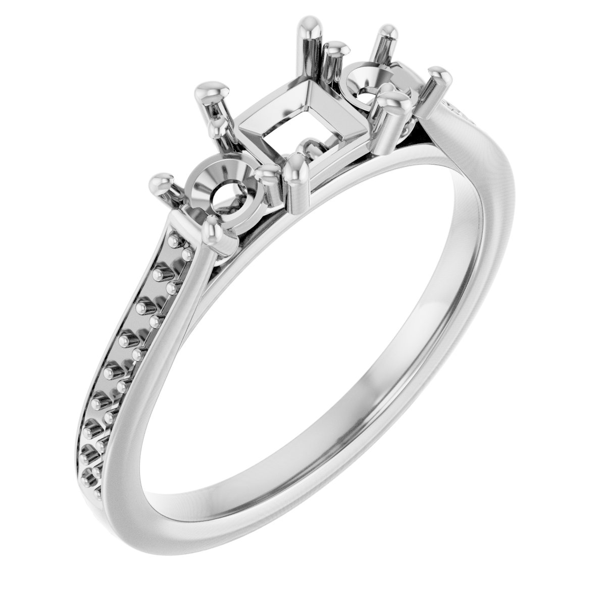 Three-Stone Sculptural Engagement Ring