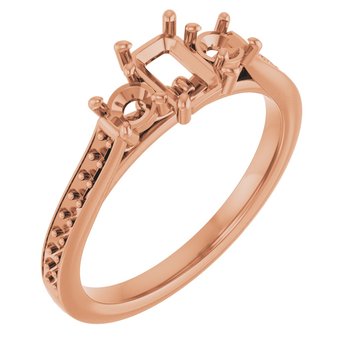 Three-Stone Sculptural Engagement Ring