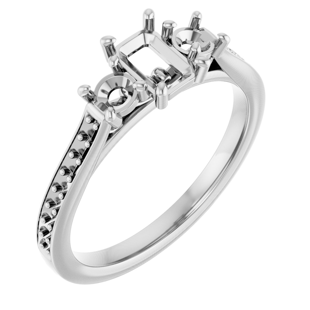 Three-Stone Sculptural Engagement Ring