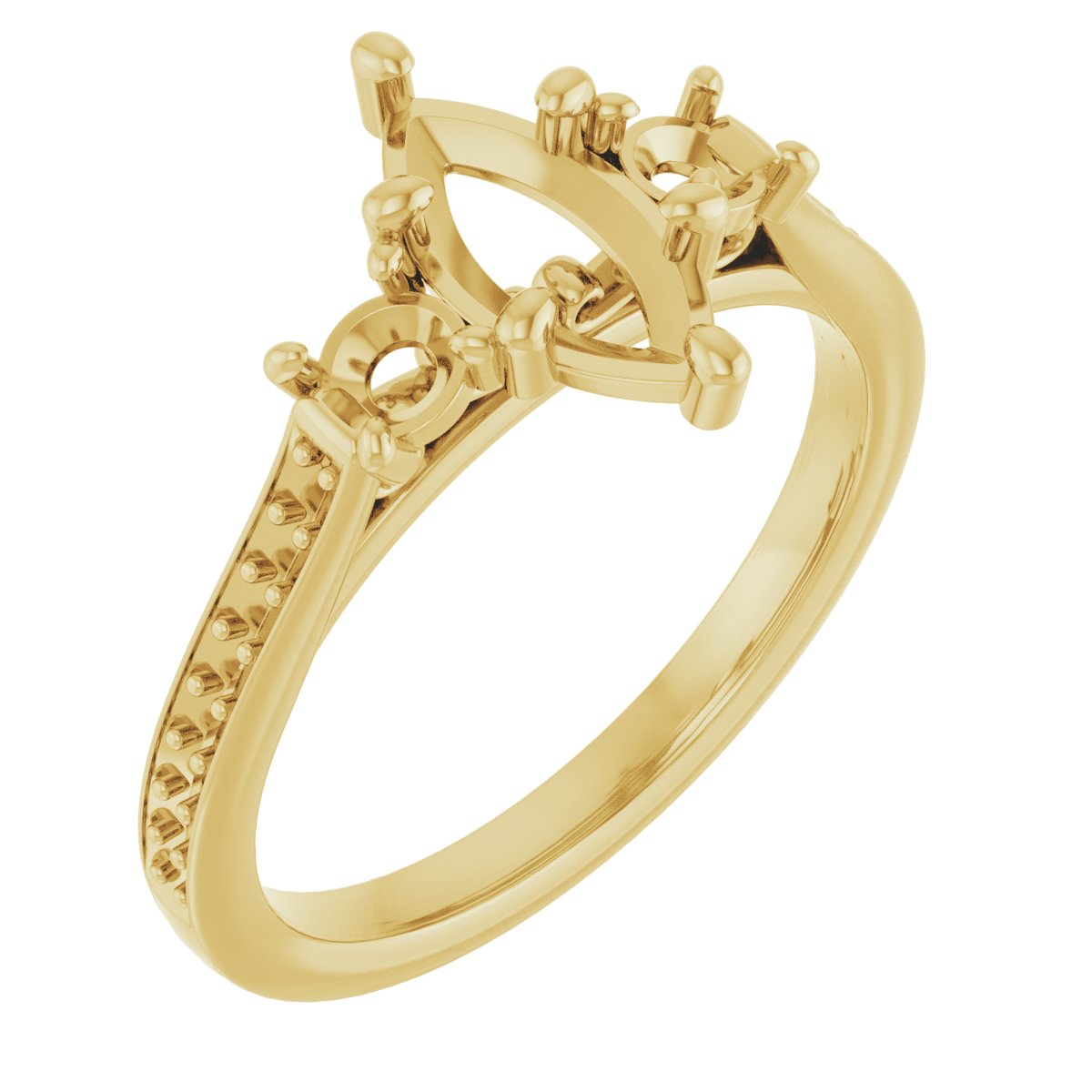Three-Stone Sculptural Engagement Ring
