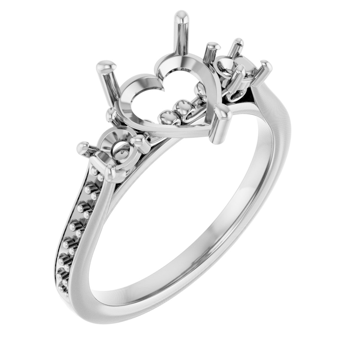 Three-Stone Sculptural Engagement Ring