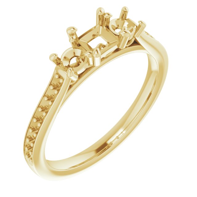Three-Stone Sculptural Engagement Ring