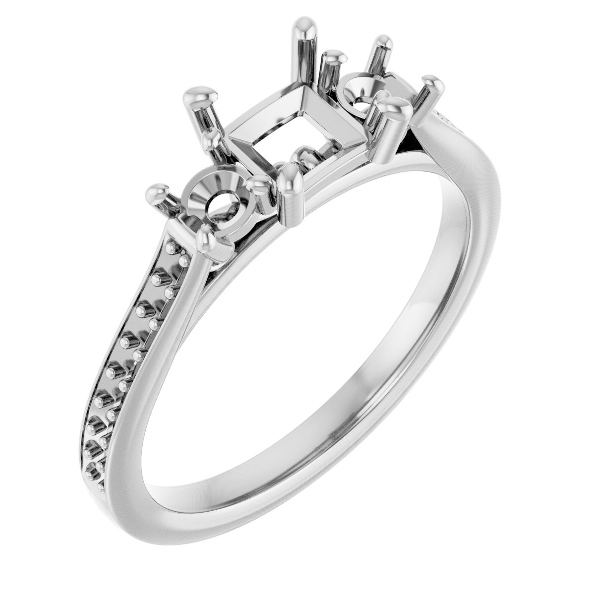 Three-Stone Sculptural Engagement Ring