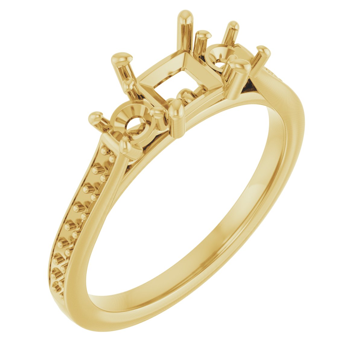 Three-Stone Sculptural Engagement Ring