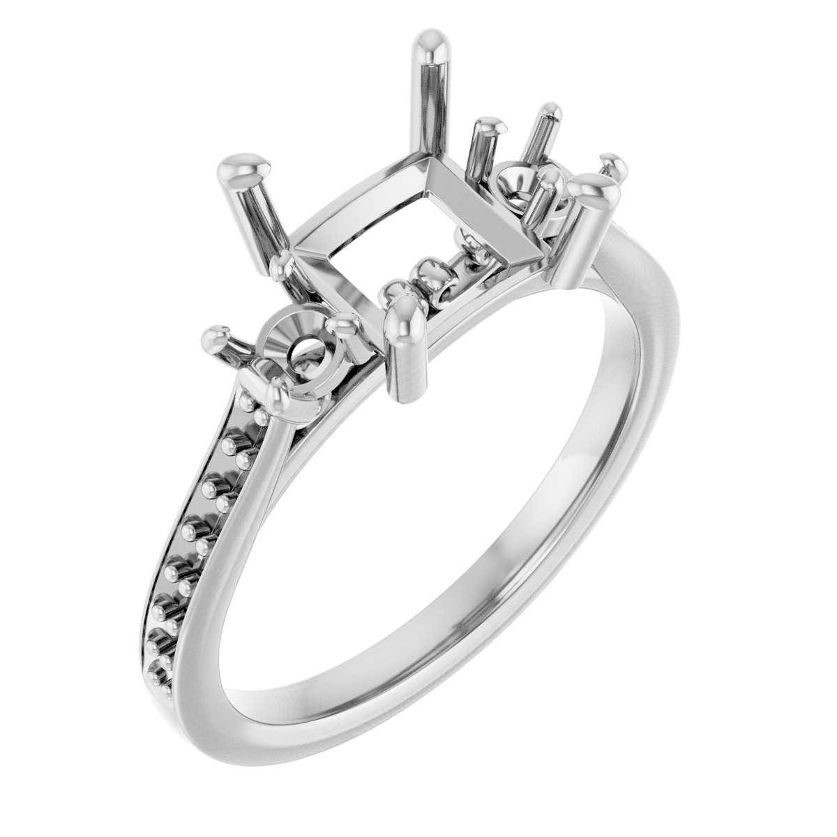 Three-Stone Sculptural Engagement Ring