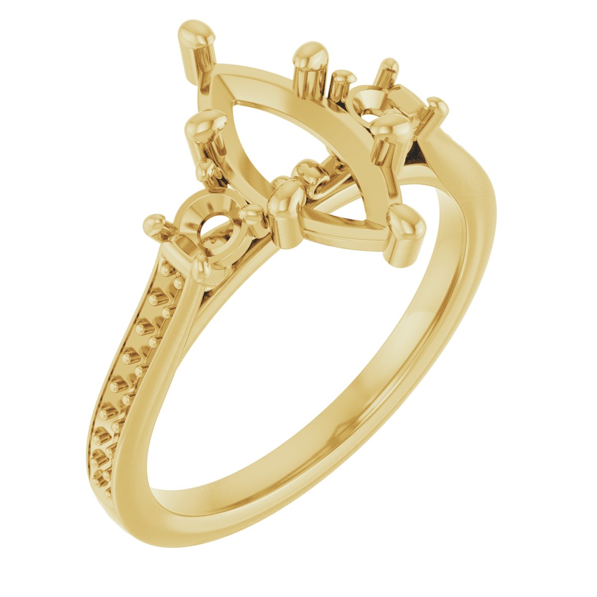 Three-Stone Sculptural Engagement Ring