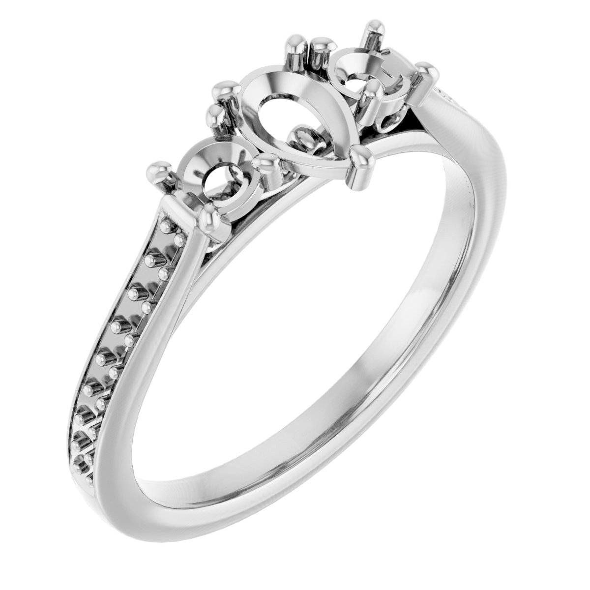Three-Stone Sculptural Engagement Ring