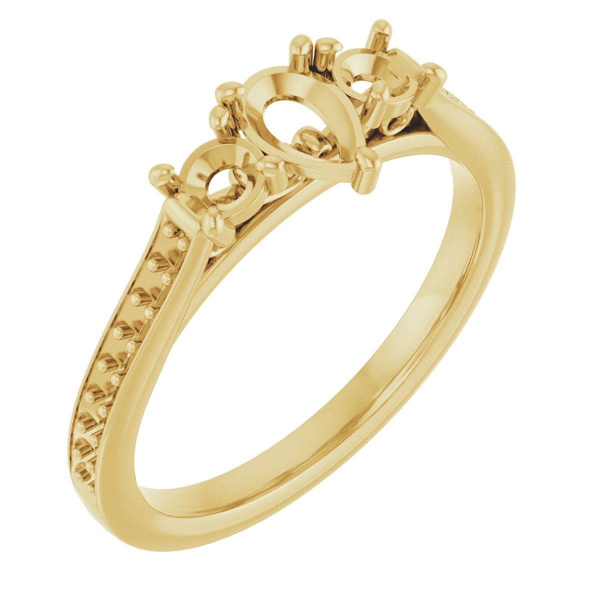Three-Stone Sculptural Engagement Ring