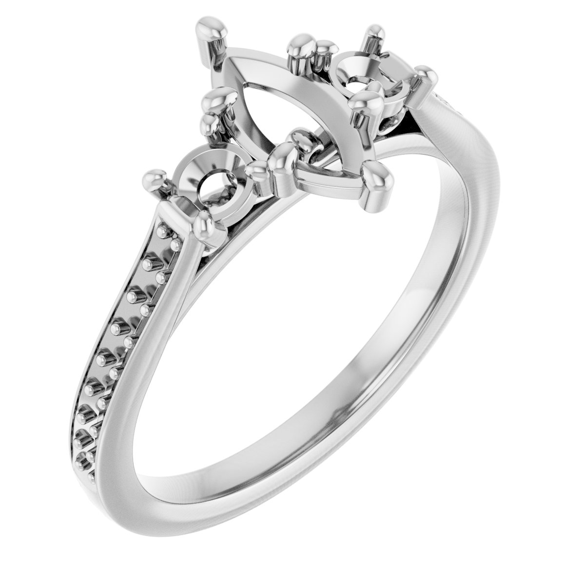 Three-Stone Sculptural Engagement Ring