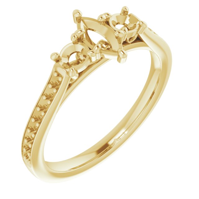Three-Stone Sculptural Engagement Ring