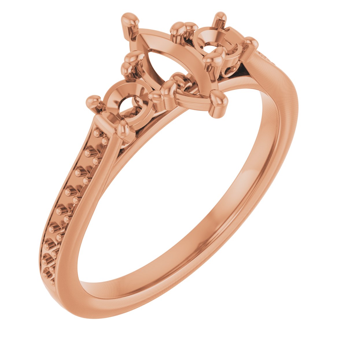 Three-Stone Sculptural Engagement Ring