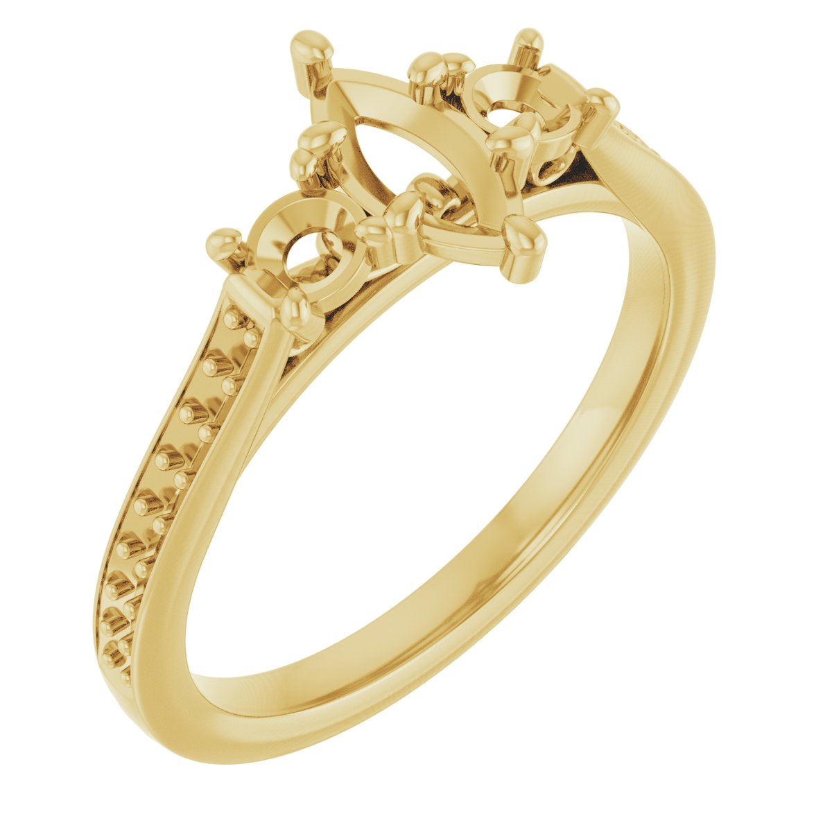 Three-Stone Sculptural Engagement Ring