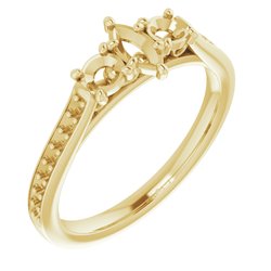 Three-Stone Accented Engagement Ring 
