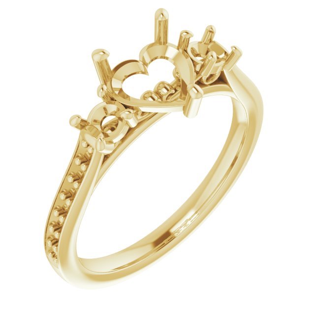 Three-Stone Sculptural Engagement Ring
