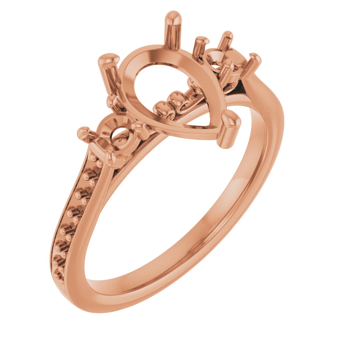 Three-Stone Sculptural Engagement Ring
