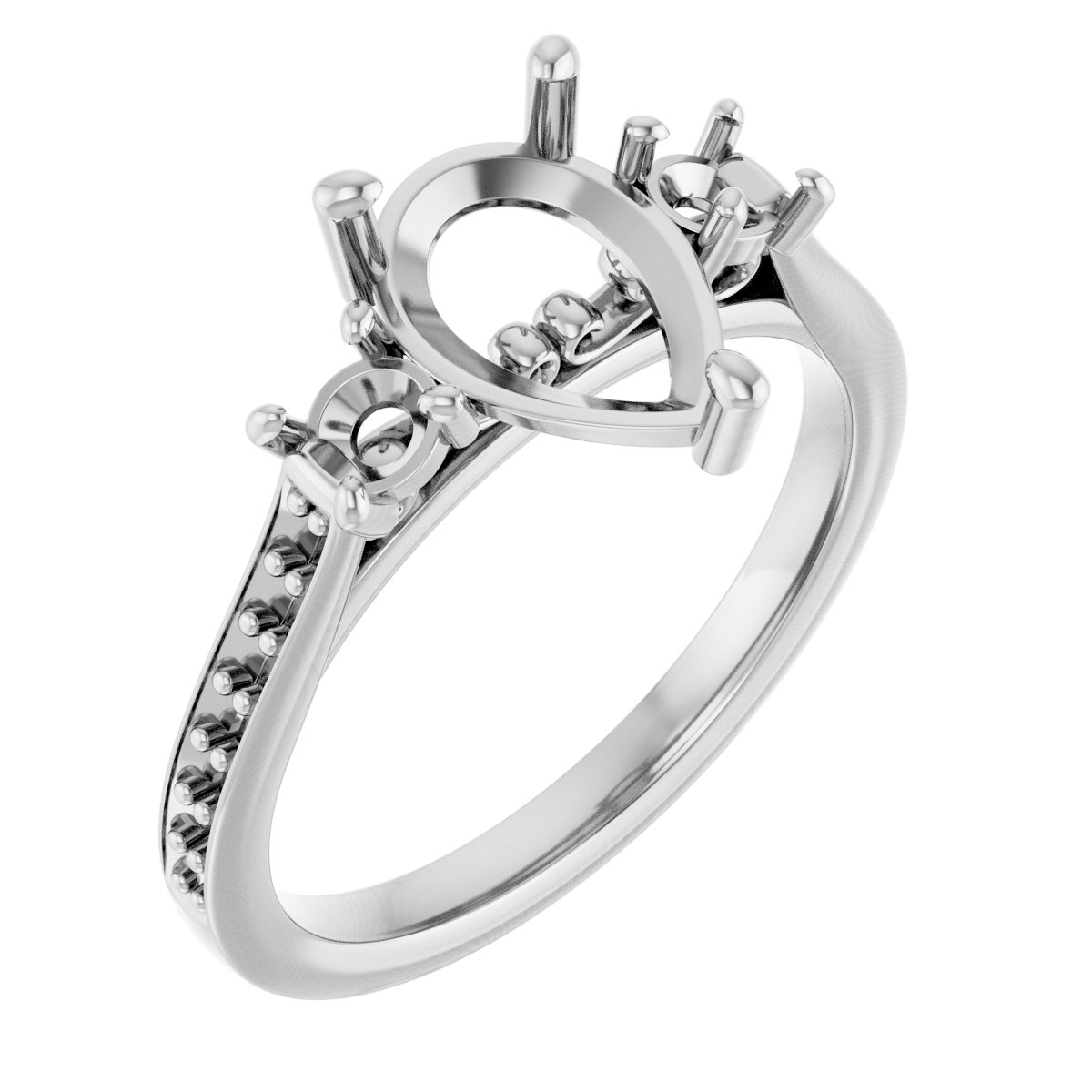Three-Stone Sculptural Engagement Ring
