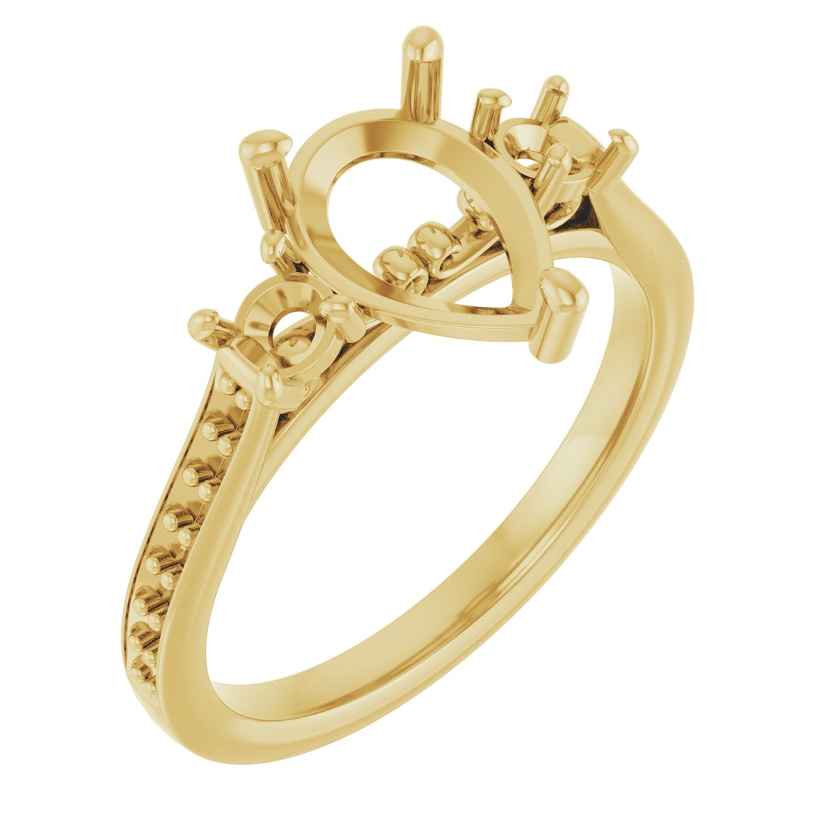Three-Stone Sculptural Engagement Ring