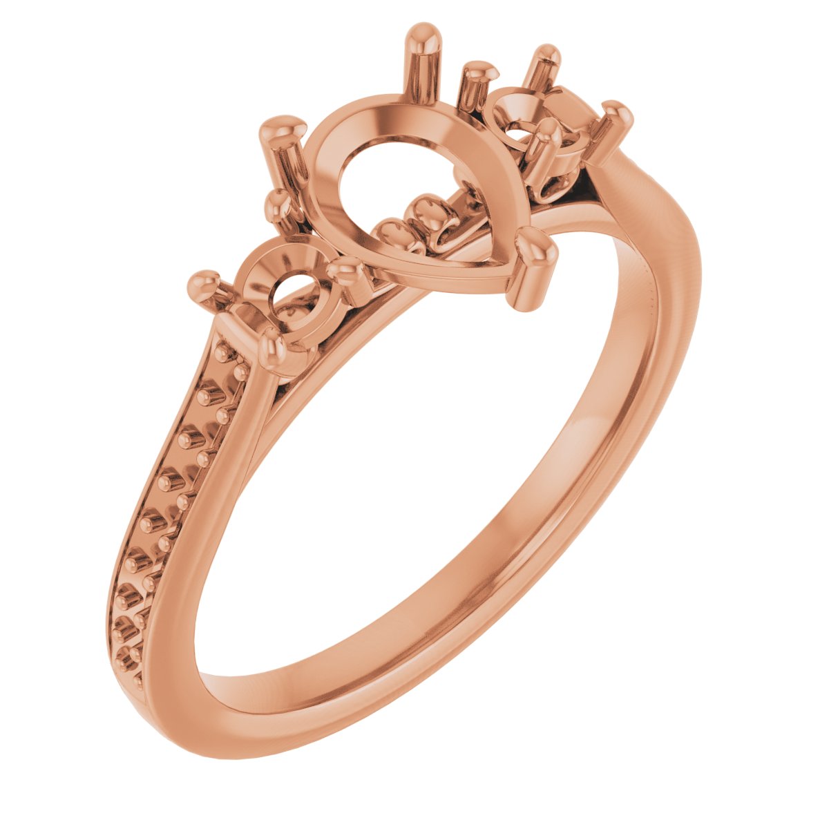 Three-Stone Sculptural Engagement Ring