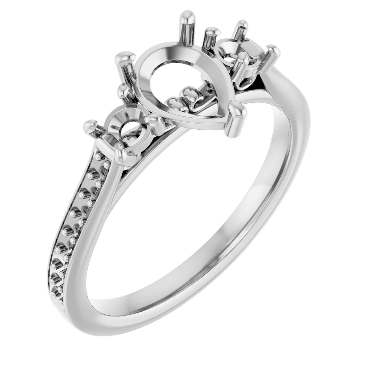 Three-Stone Sculptural Engagement Ring