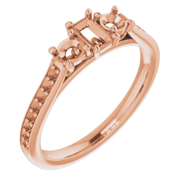 Three-Stone Sculptural Engagement Ring