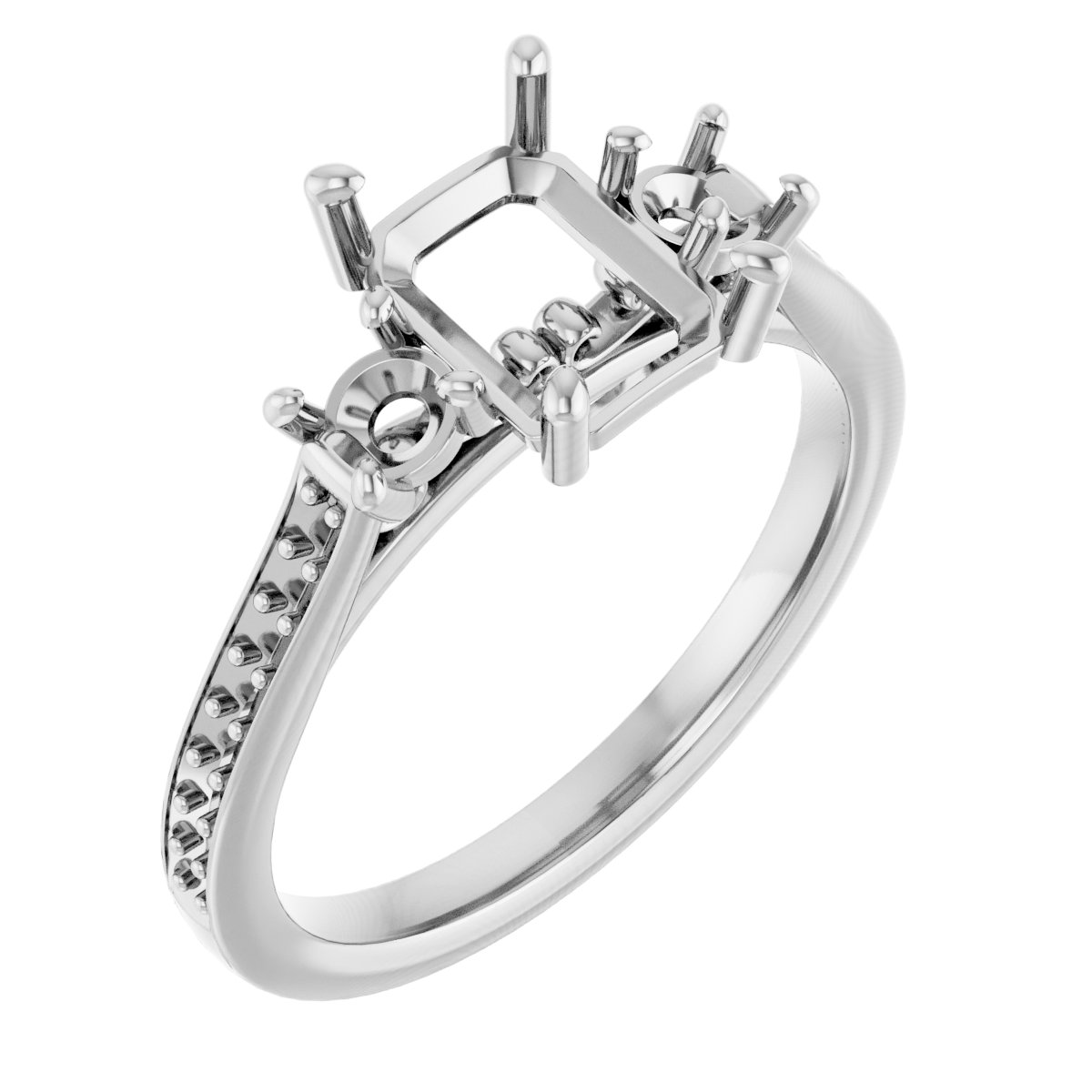 Three-Stone Sculptural Engagement Ring