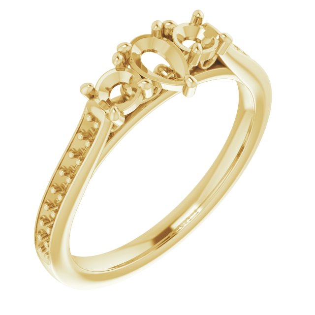 Three-Stone Sculptural Engagement Ring