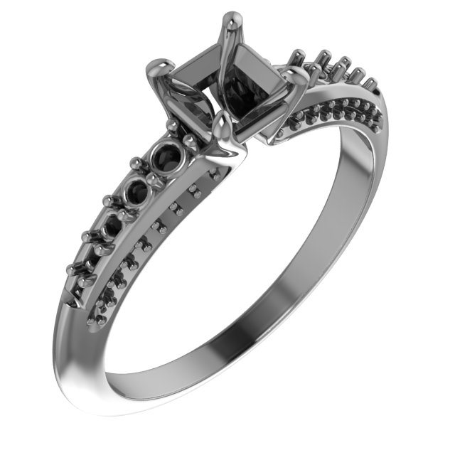 9x7 mm Emerald Engagement Ring Mounting